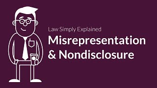 Misrepresentation and Nondisclosure  Contracts  Defenses amp Excuses [upl. by Neema2]