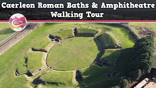 CAERLEON ROMAN BATHS amp AMPHITHEATRE WALES  Walking Tour  Pinned on Places [upl. by Esalb57]