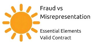 Fraud vs Misrepresentation  Other Essential Elements of a Valid Contract  CA CPT  CS amp CMA [upl. by Arima]